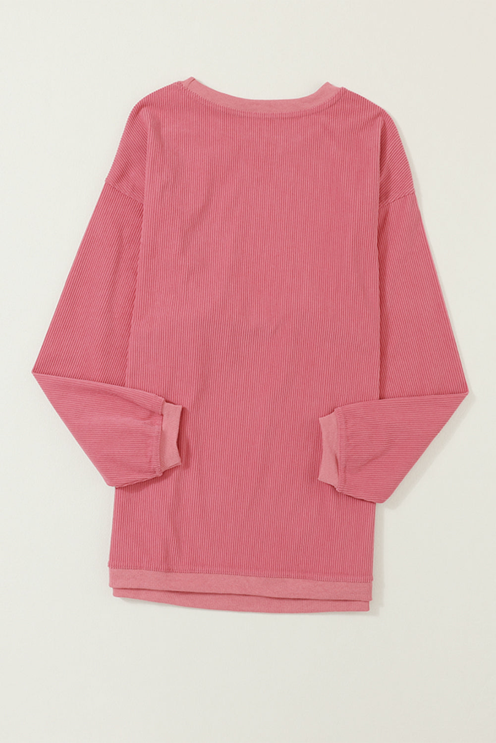 Drop Sleeve Crinkle Rib Oversized Sweatshirt