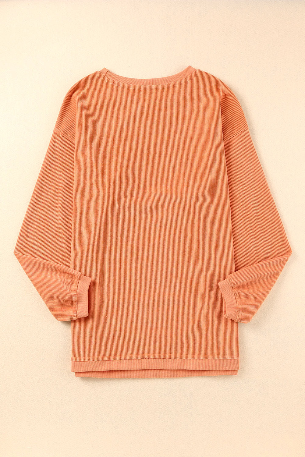 Drop Sleeve Crinkle Rib Oversized Sweatshirt
