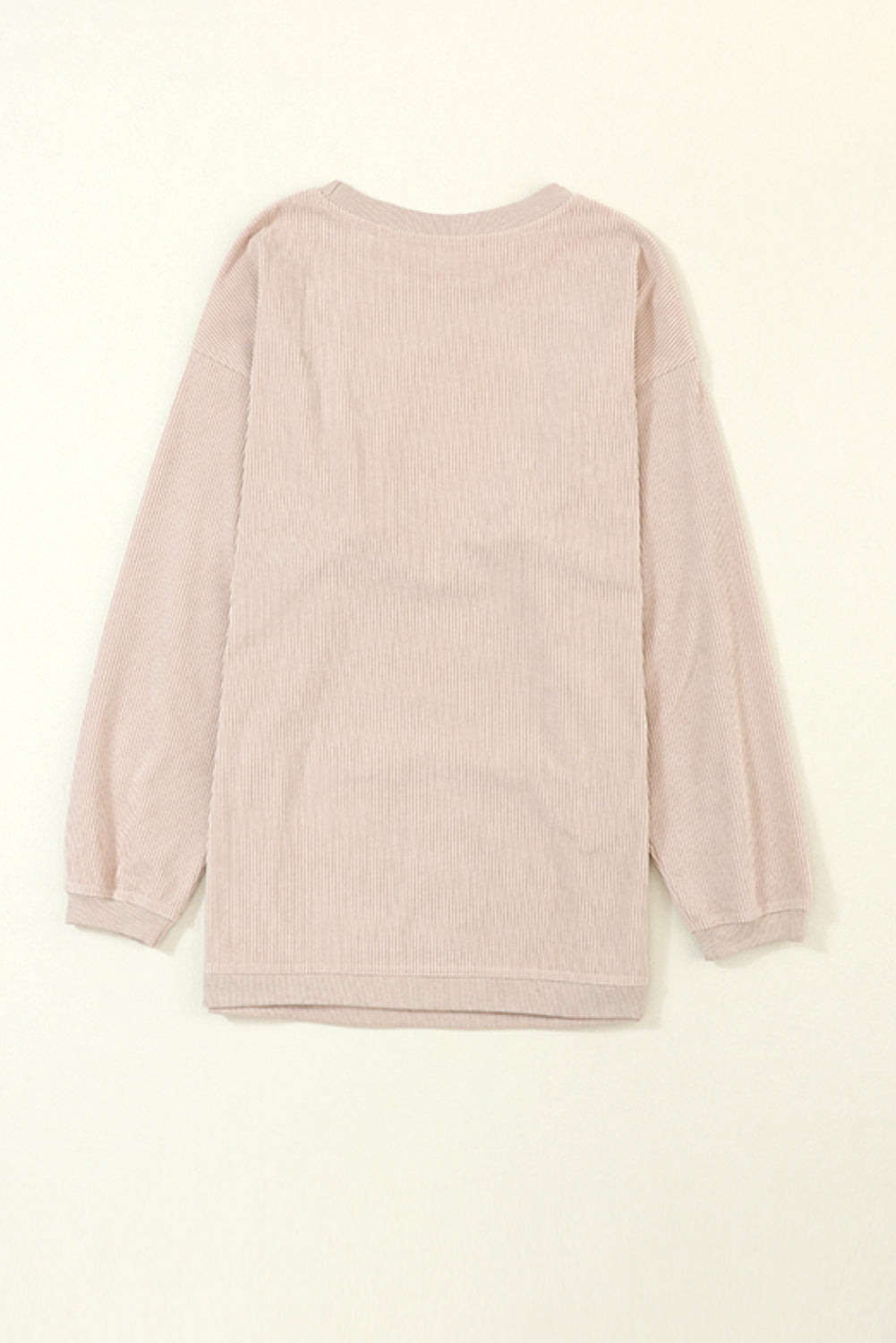 Drop Sleeve Crinkle Rib Oversized Sweatshirt