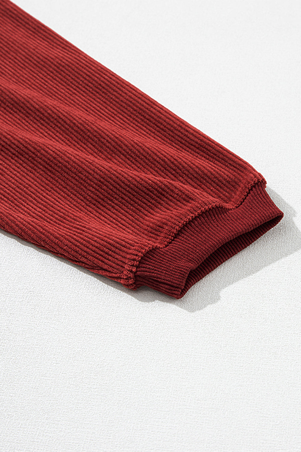 Drop Sleeve Crinkle Rib Oversized Sweatshirt
