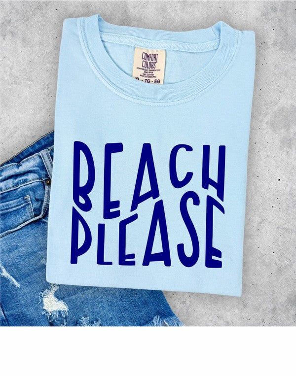 Beach Please Comfort Color Graphic Tee