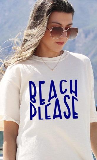 Beach Please Comfort Color Graphic Tee