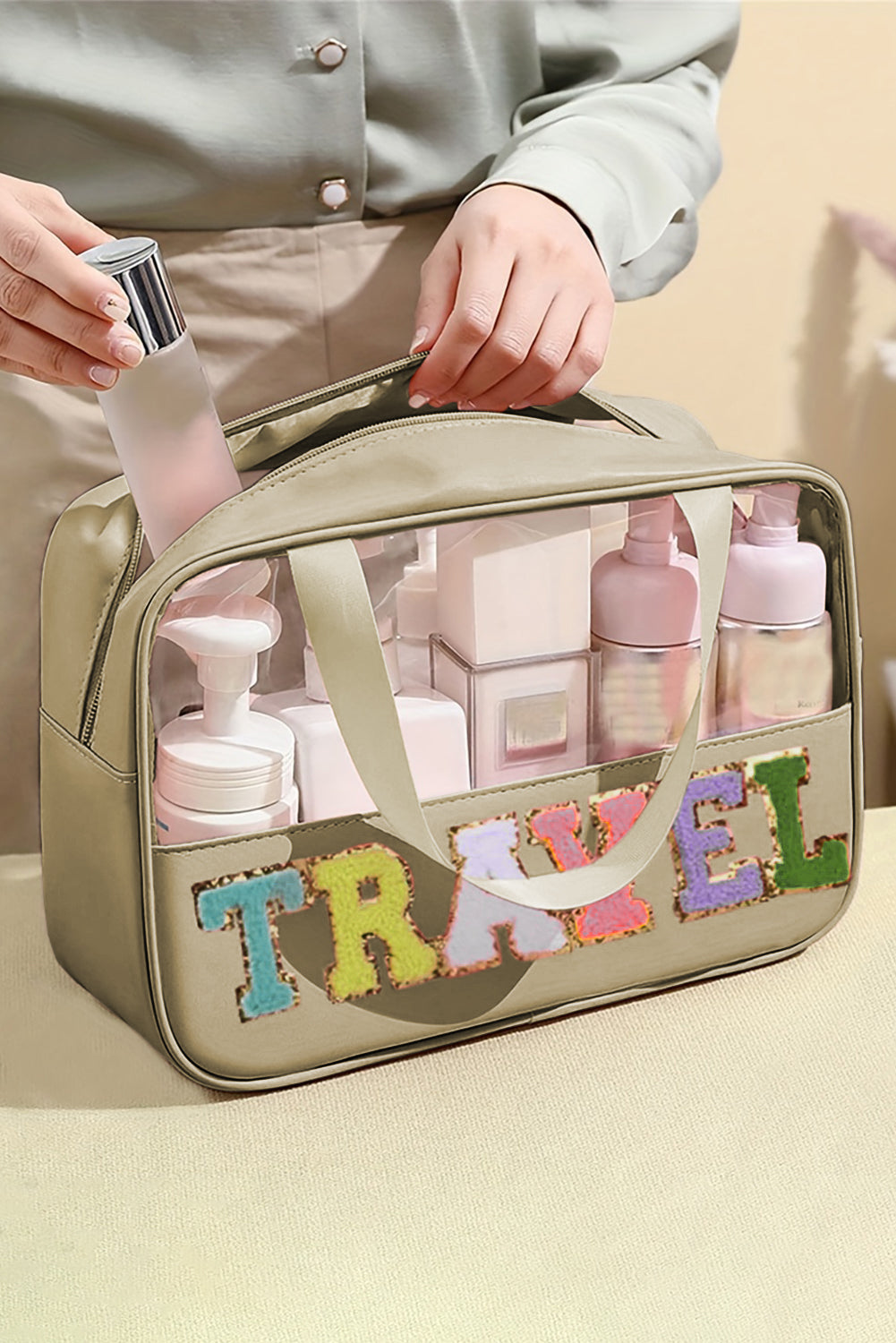 TRAVEL Clear Plastic Makeup Bag