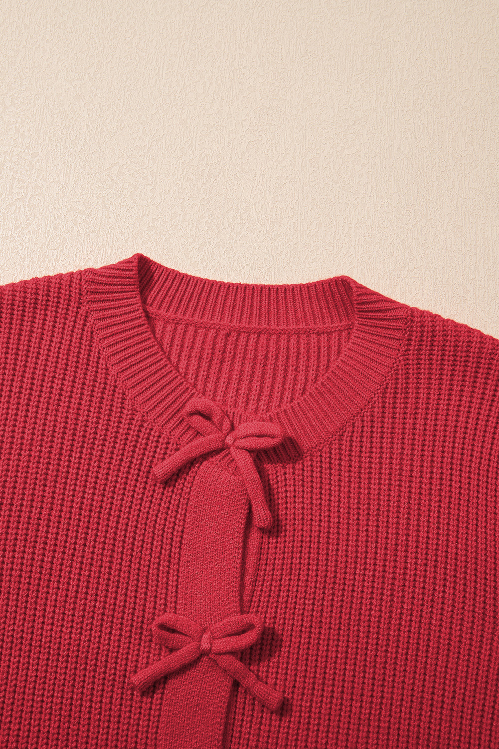 Philippine Gray Sweet Bow Front Cropped Knit Cardigan