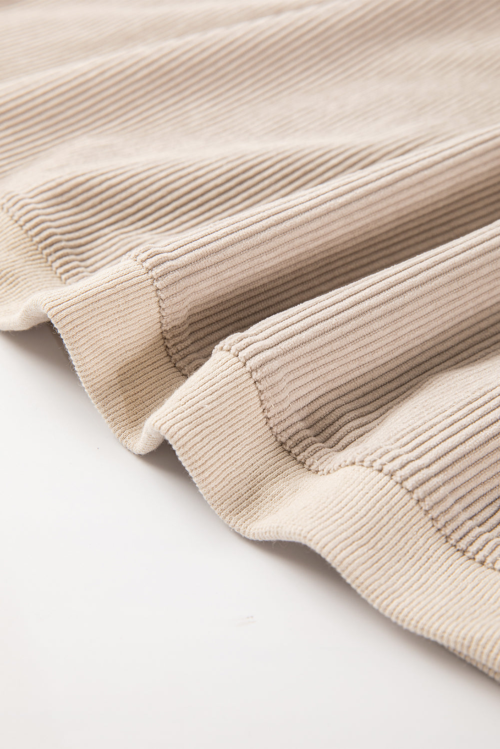 Drop Sleeve Crinkle Rib Oversized Sweatshirt