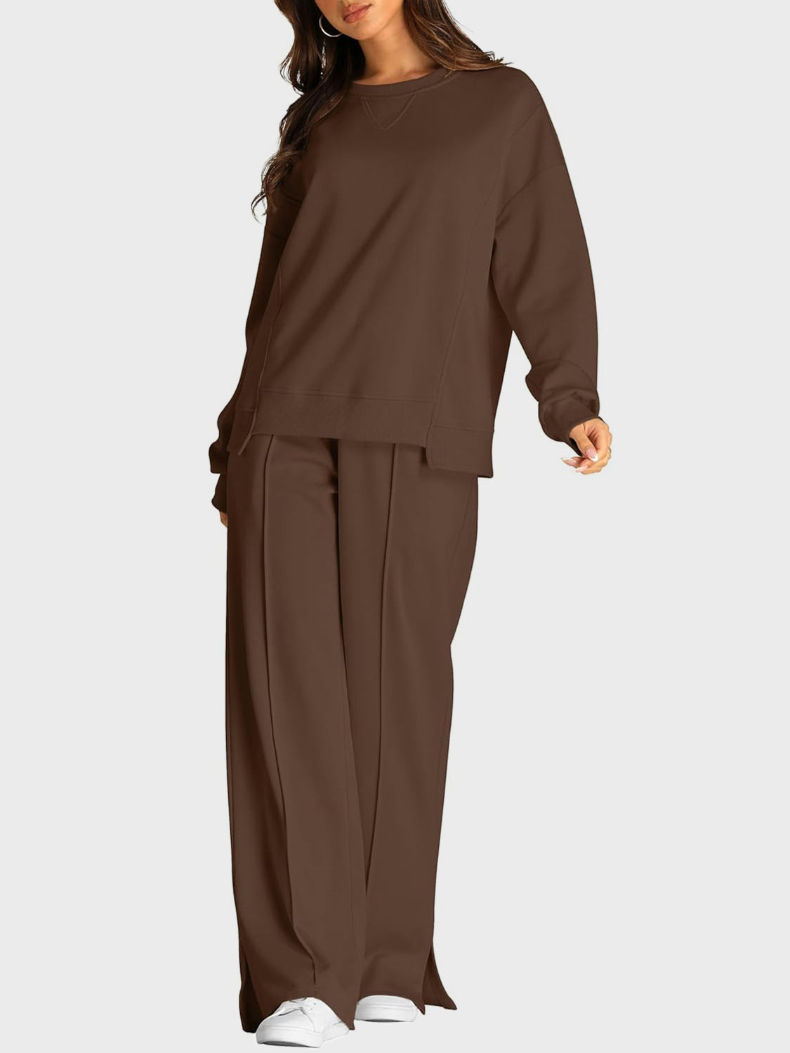 2 Piece Fleece Slit Pants Set