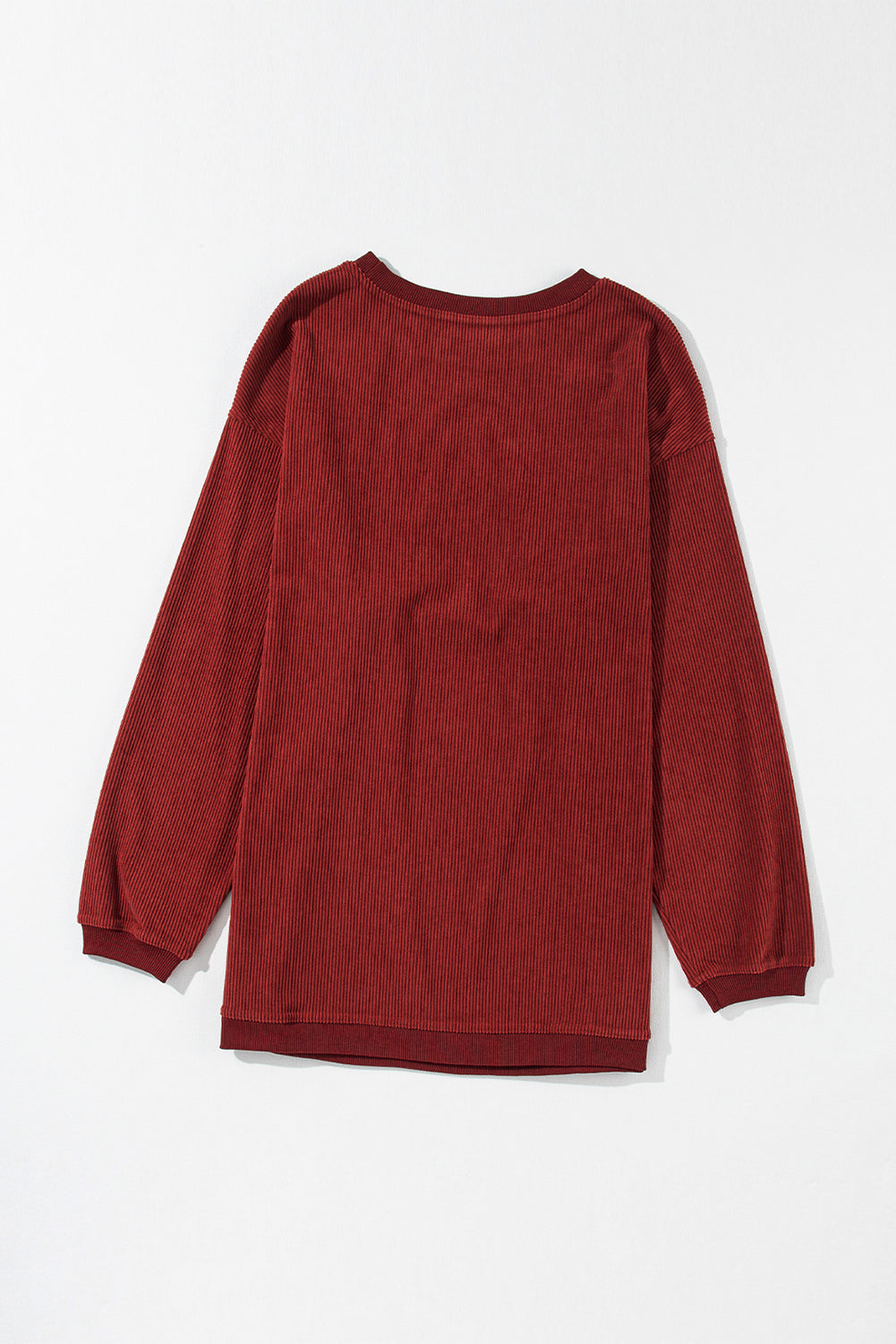 Drop Sleeve Crinkle Rib Oversized Sweatshirt