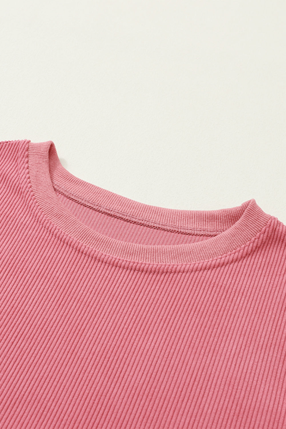 Drop Sleeve Crinkle Rib Oversized Sweatshirt