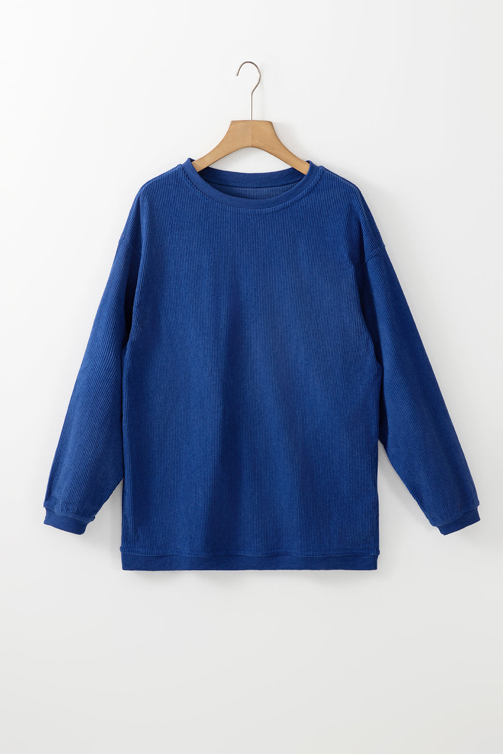 Drop Sleeve Crinkle Rib Oversized Sweatshirt