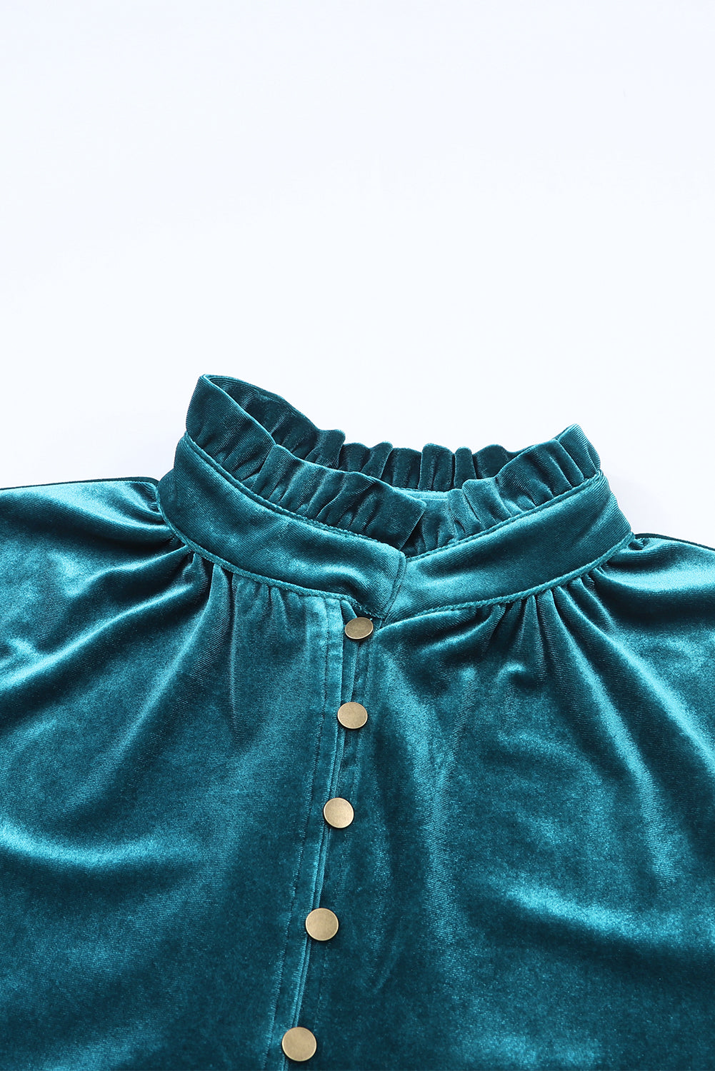 Frilly Neck Velvet Top