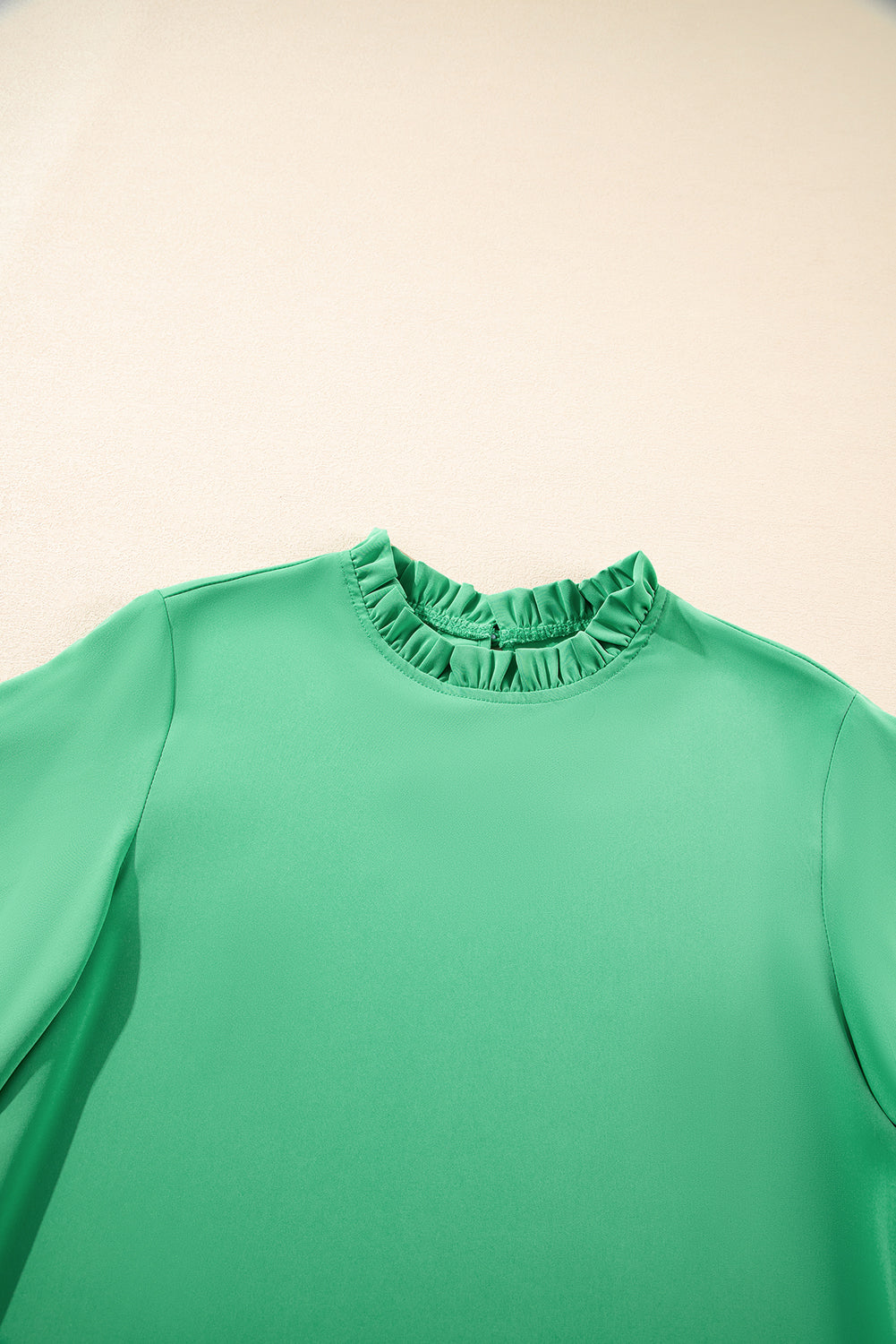Green Frilly Ruffle Collar & Sleeve Blouse