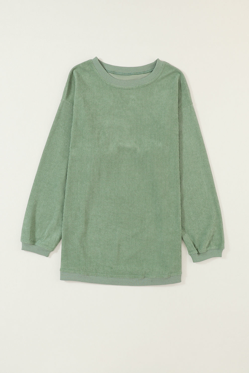 Drop Sleeve Crinkle Rib Oversized Sweatshirt