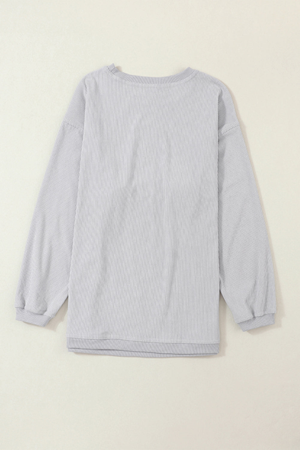 Drop Sleeve Crinkle Rib Oversized Sweatshirt