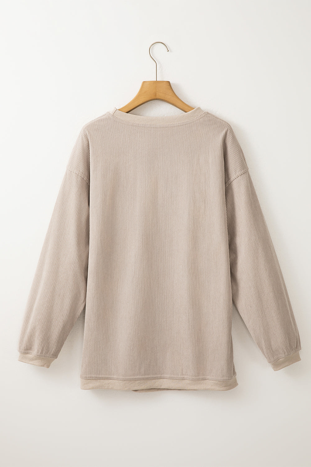 Drop Sleeve Crinkle Rib Oversized Sweatshirt