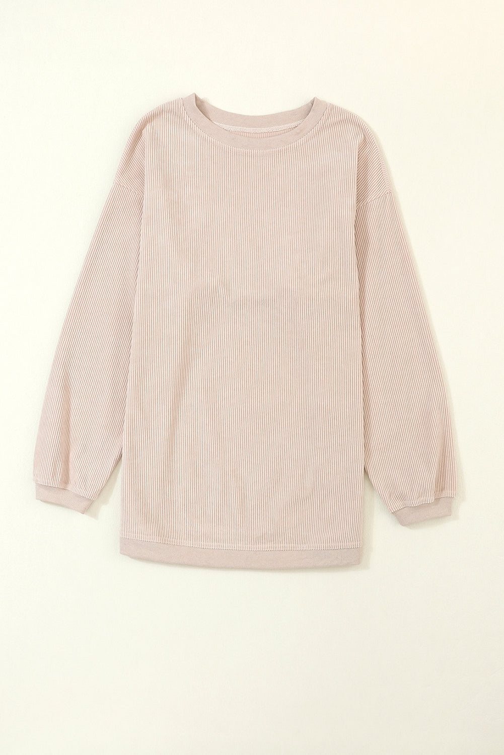 Drop Sleeve Crinkle Rib Oversized Sweatshirt