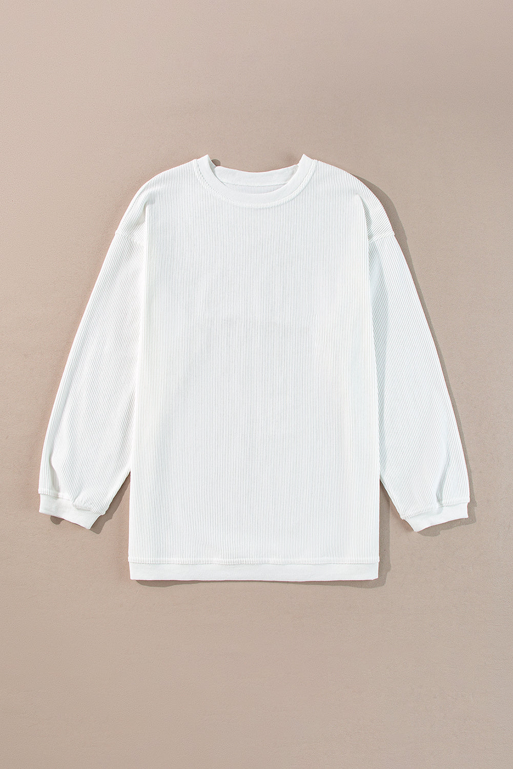 Drop Sleeve Crinkle Rib Oversized Sweatshirt
