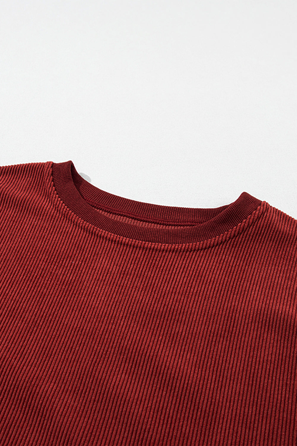 Drop Sleeve Crinkle Rib Oversized Sweatshirt