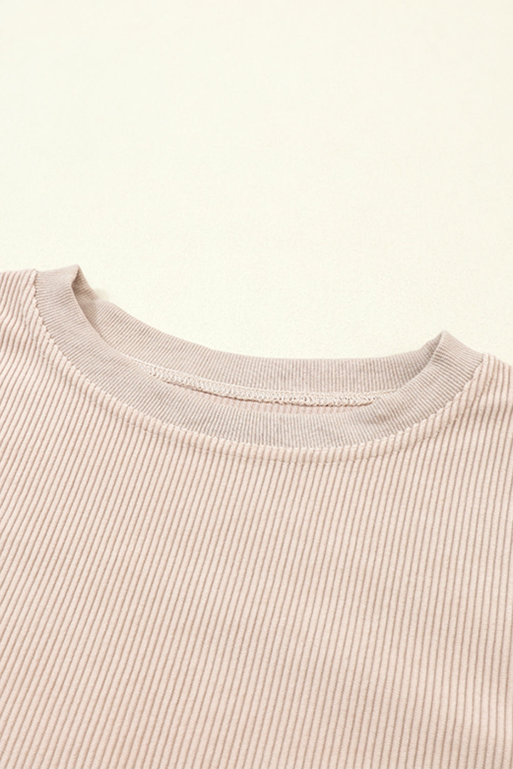 Drop Sleeve Crinkle Rib Oversized Sweatshirt