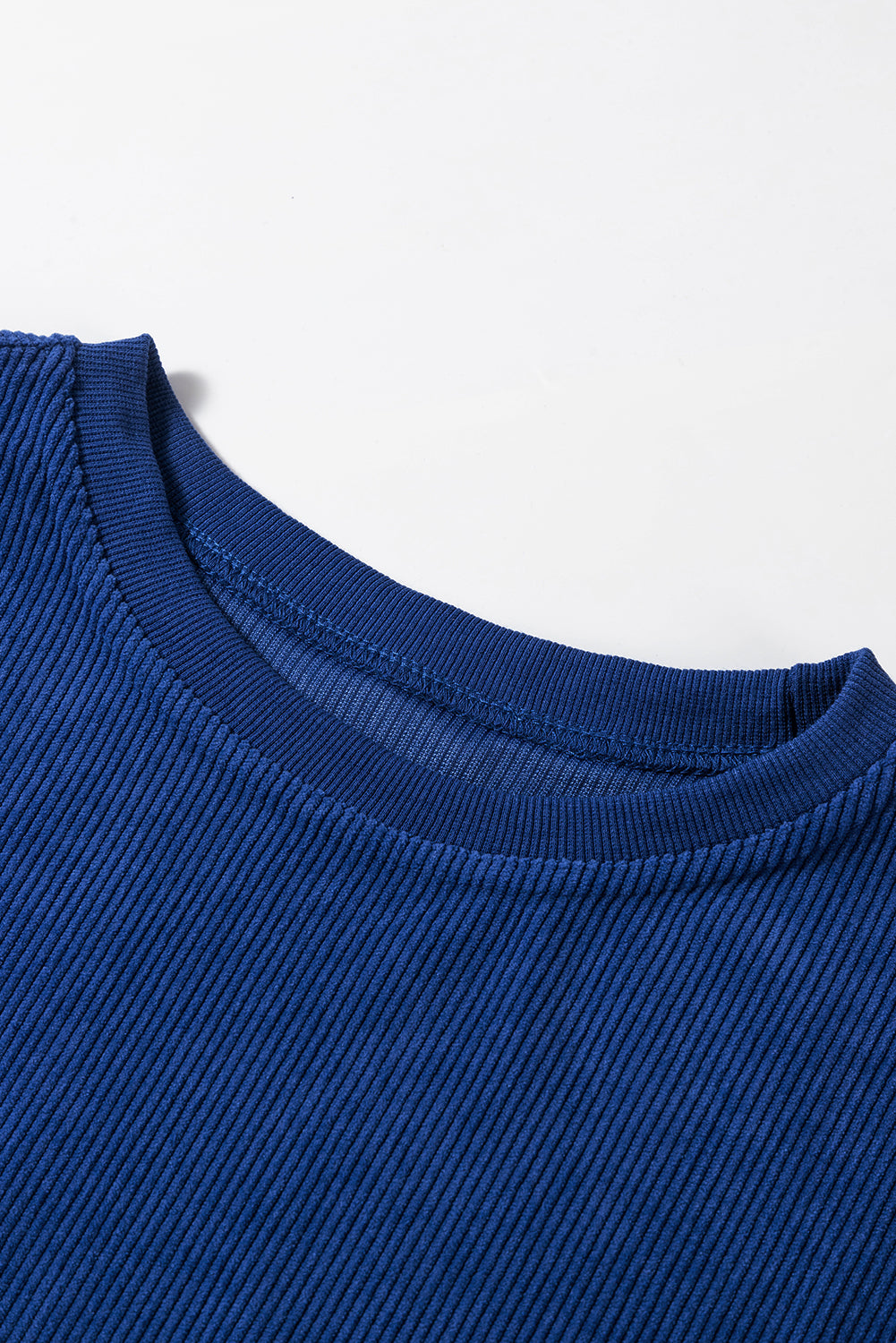 Drop Sleeve Crinkle Rib Oversized Sweatshirt
