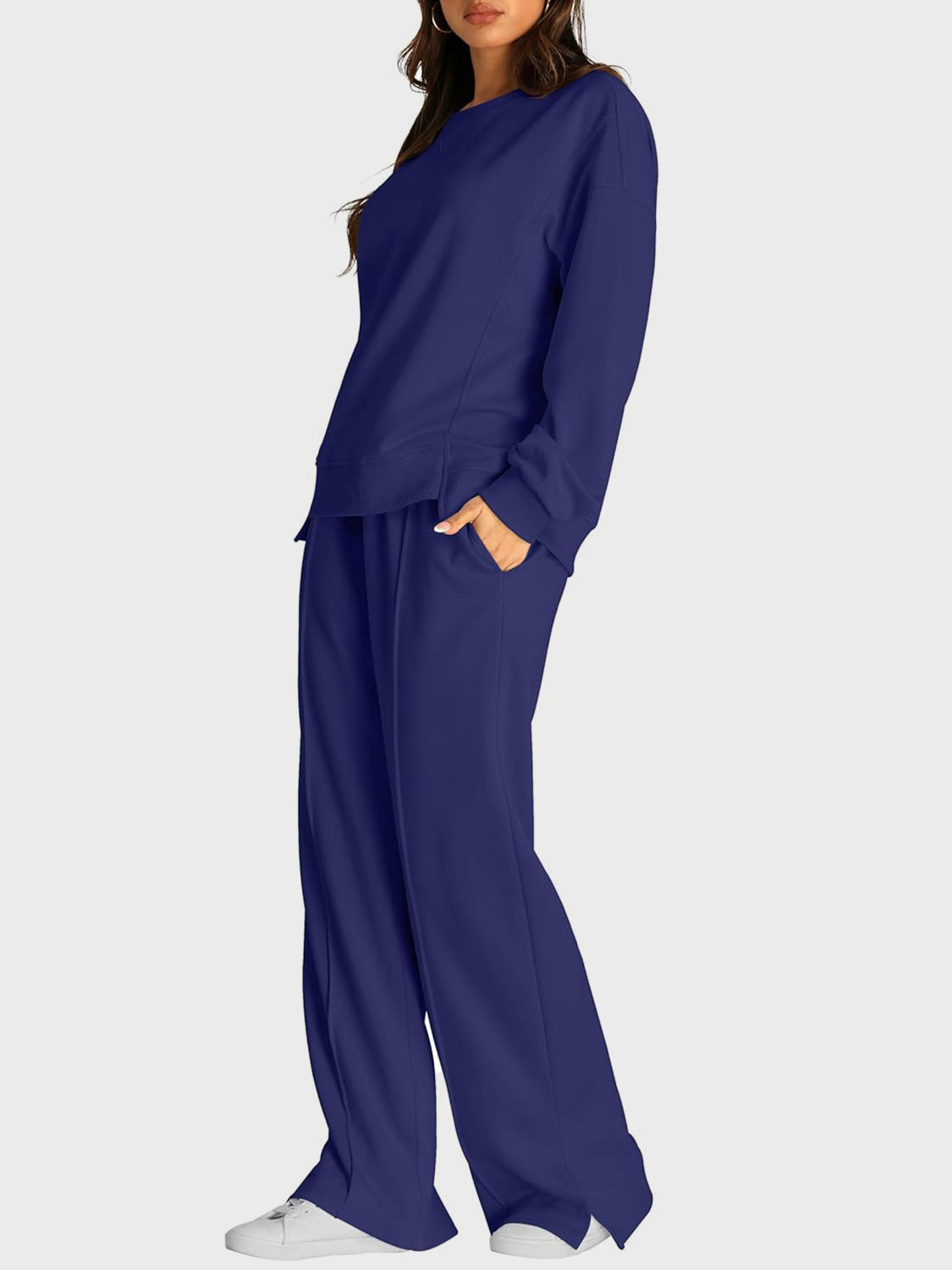 2 Piece Fleece Slit Pants Set