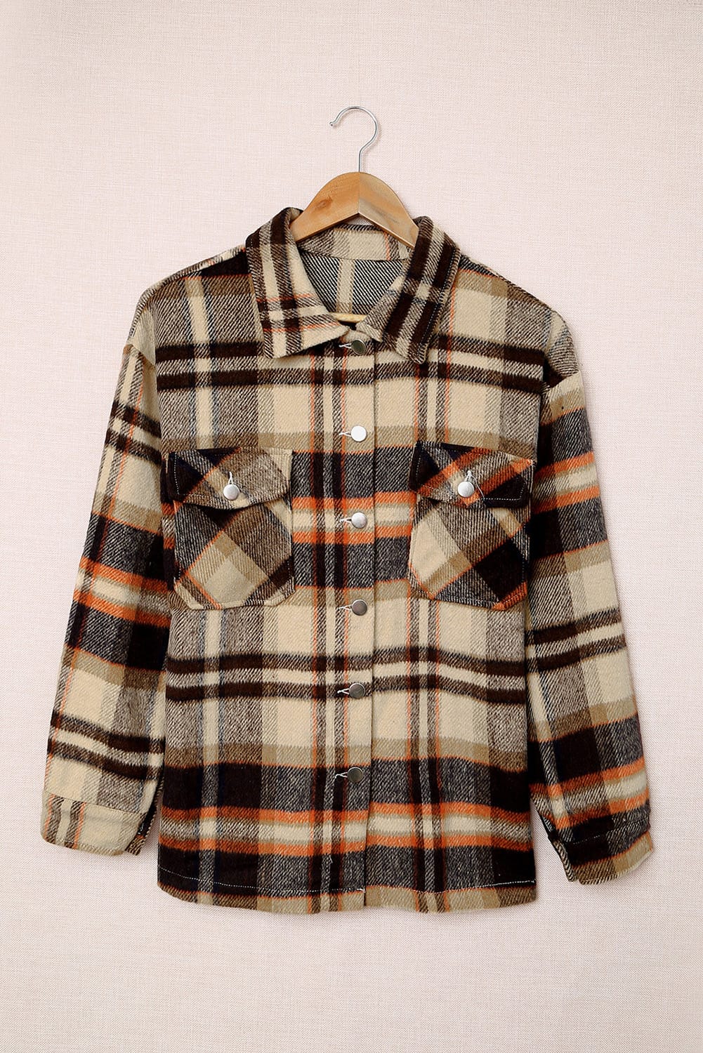 Plaid Casual Button Up Flannel Shacket