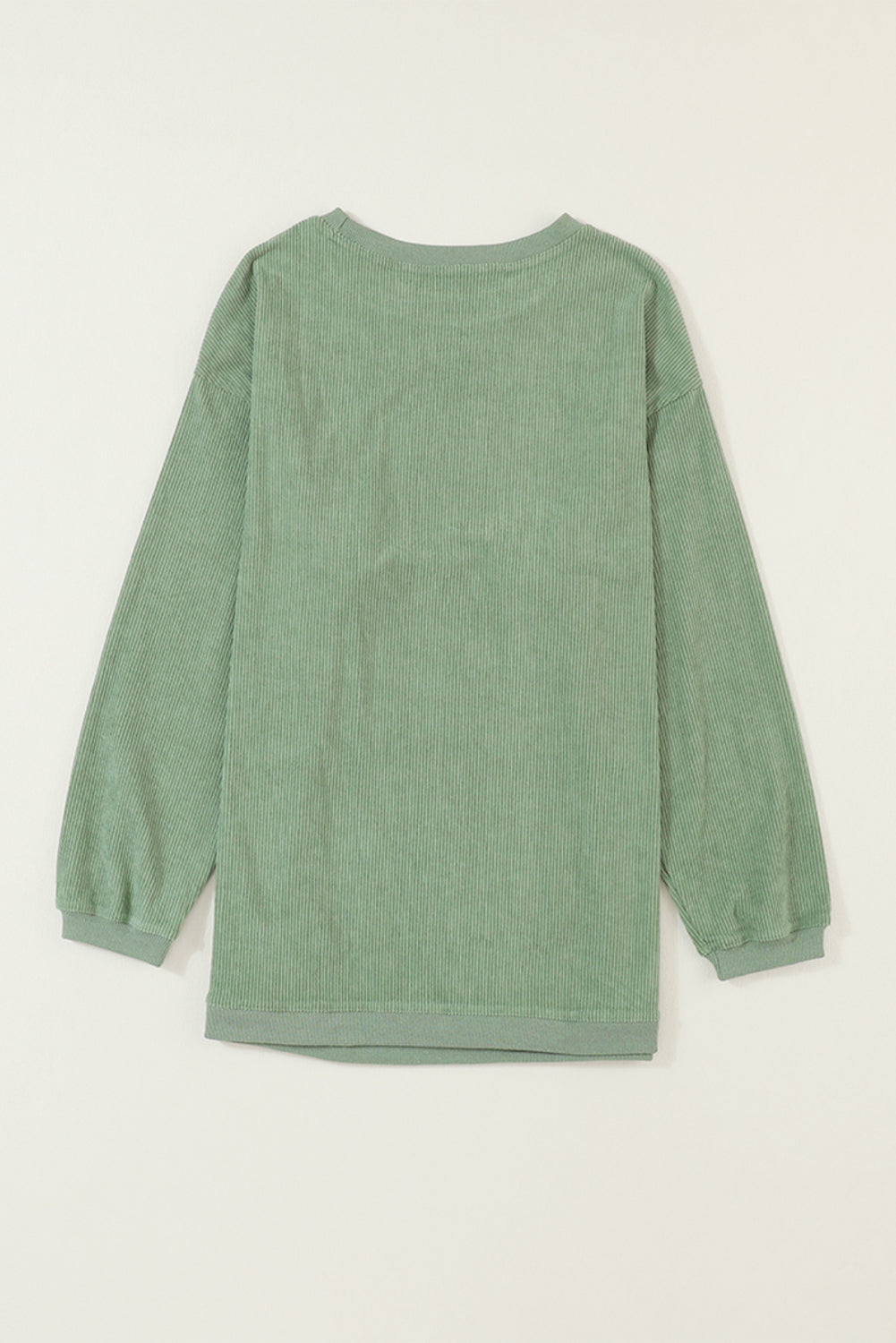 Drop Sleeve Crinkle Rib Oversized Sweatshirt