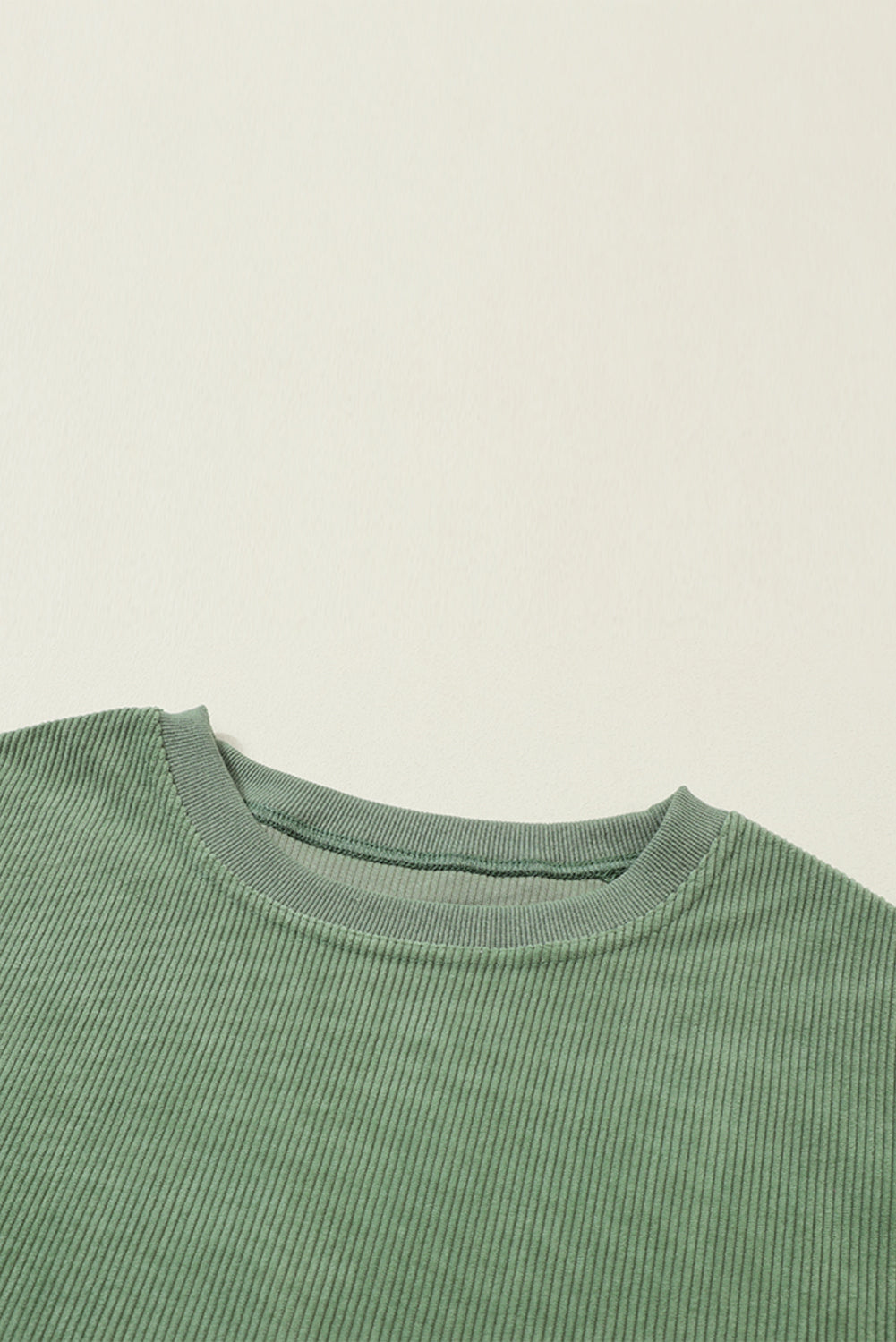 Drop Sleeve Crinkle Rib Oversized Sweatshirt
