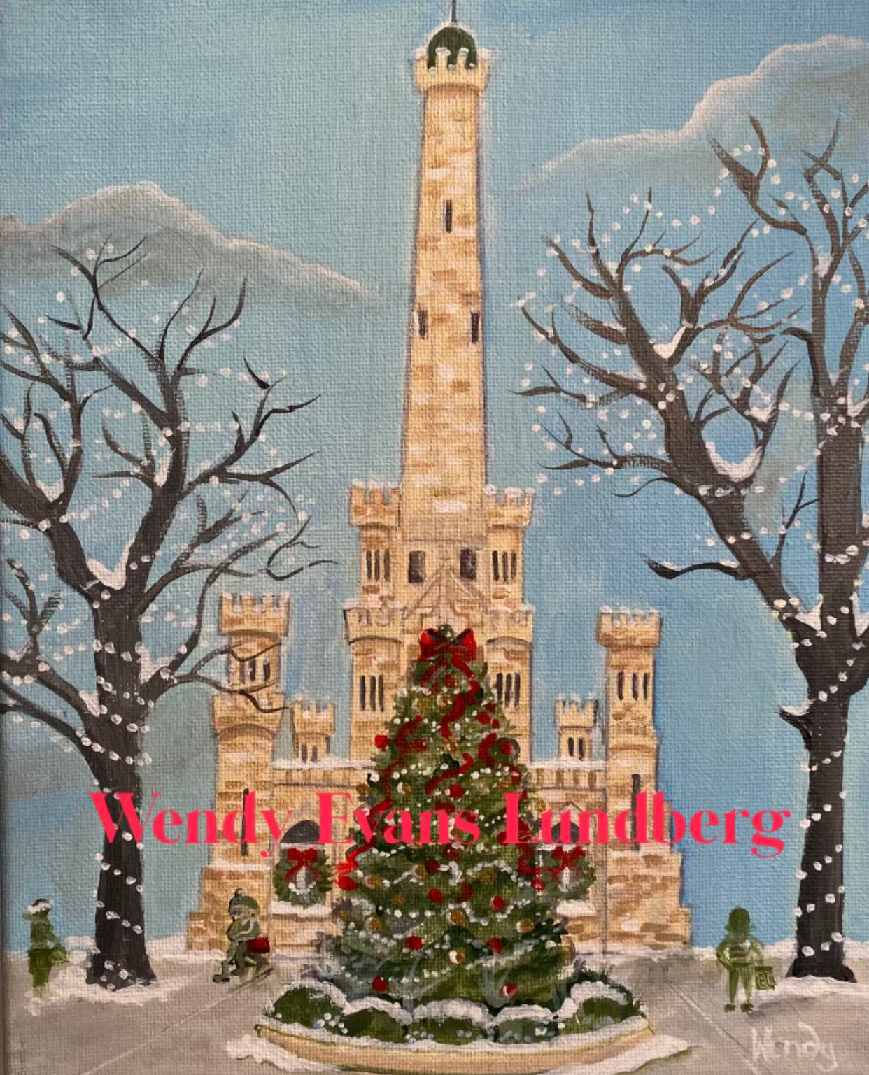 Chicago Water Tower Christmas Print