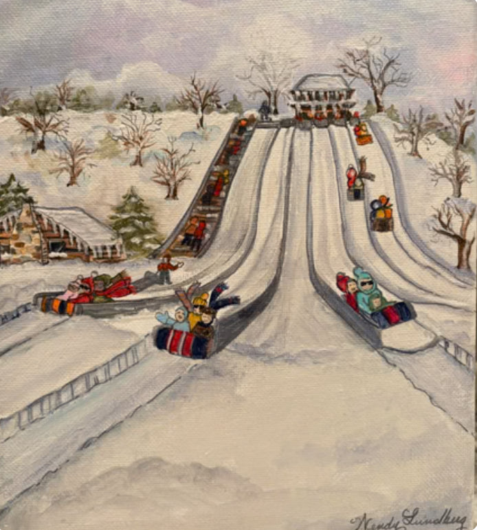 Swallow Cliff Toboggan Slides Print