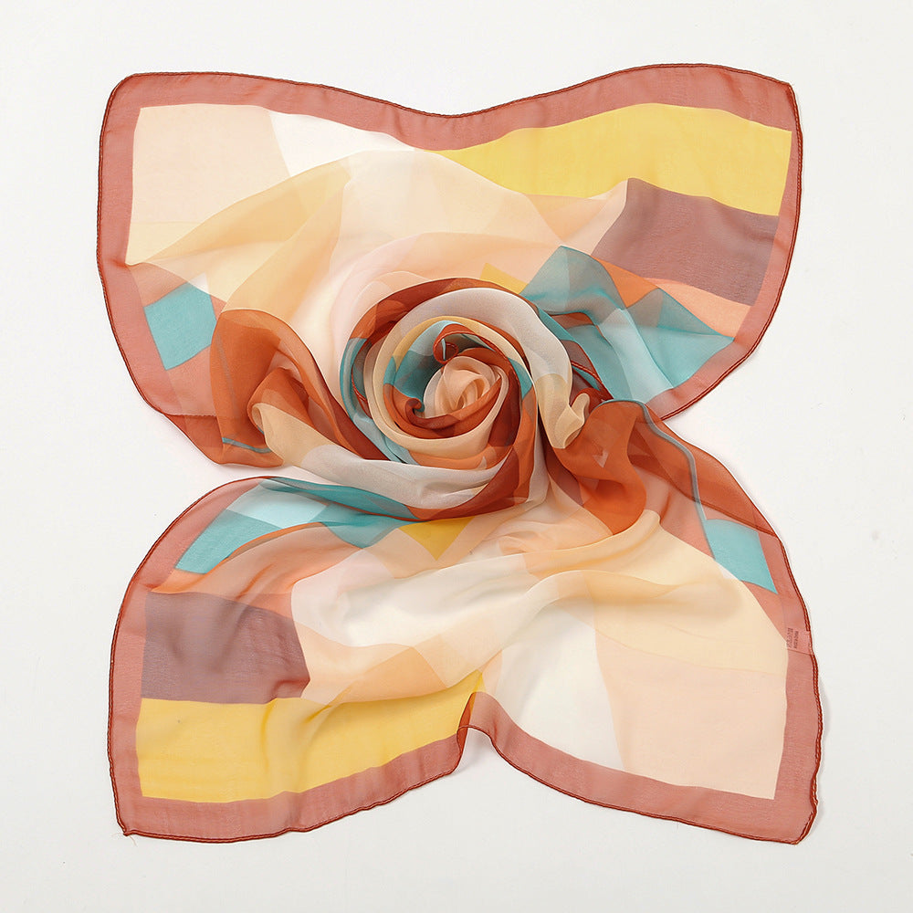 Color Block Print Oblong Scarf