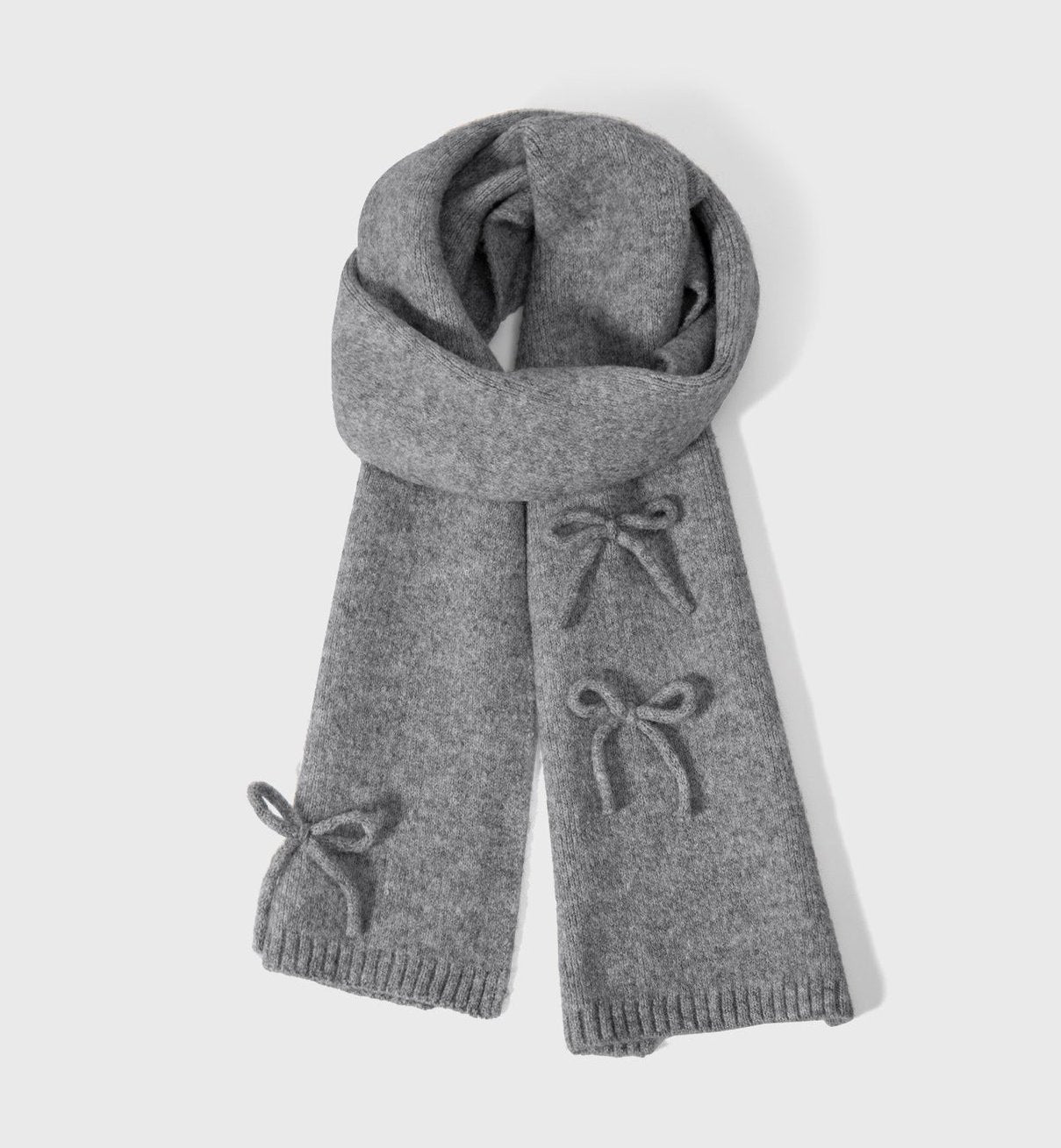 Bow Knot Faux Wool Scarf