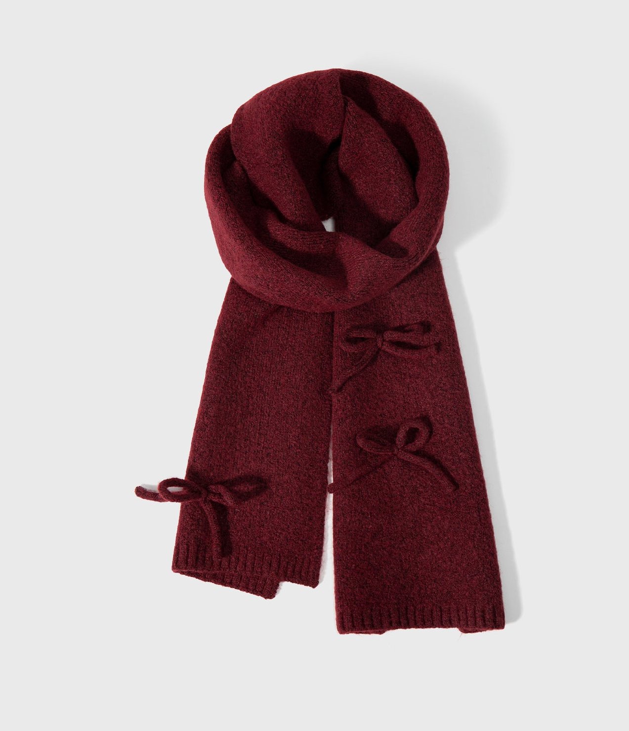 Bow Knot Faux Wool Scarf