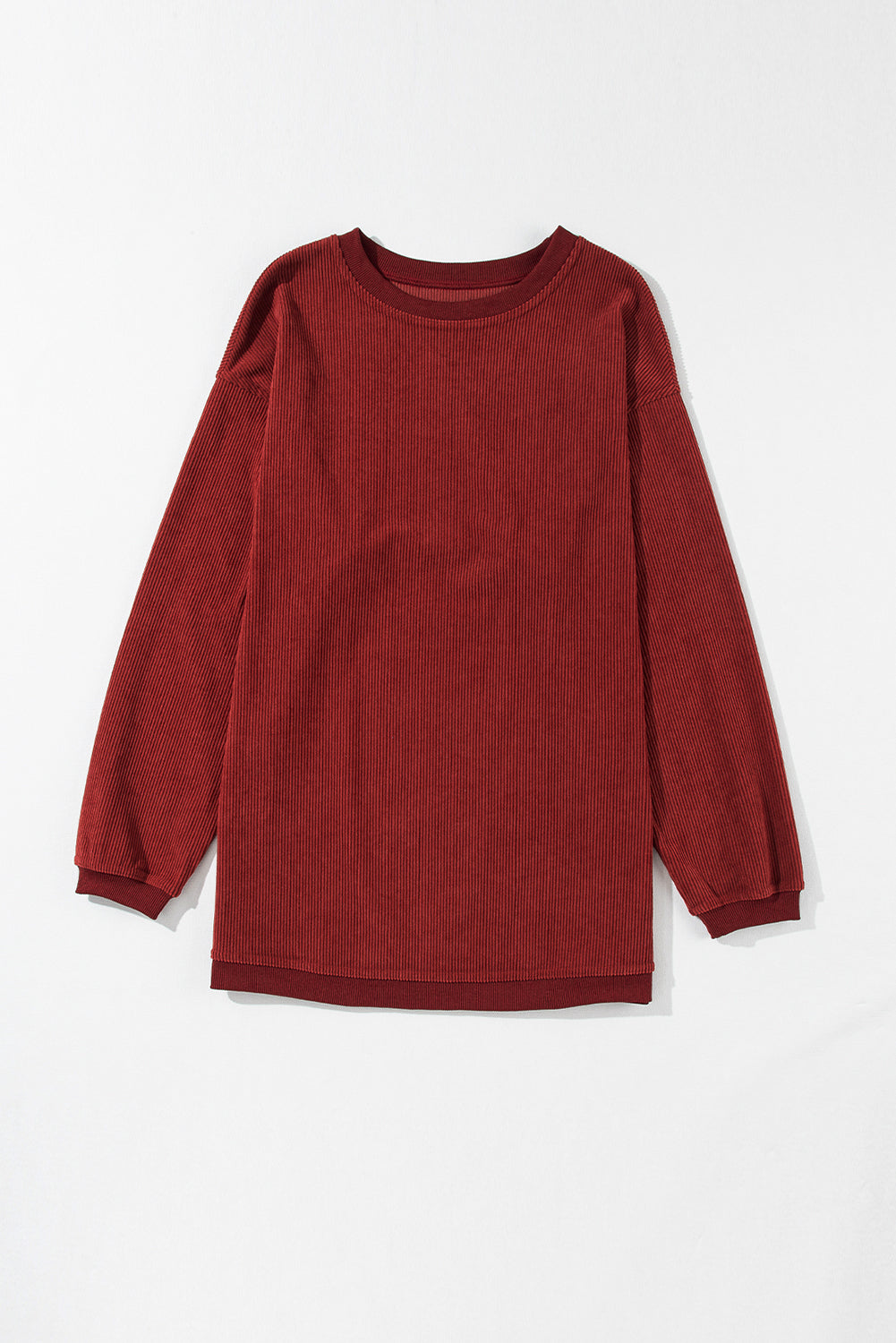 Drop Sleeve Crinkle Rib Oversized Sweatshirt