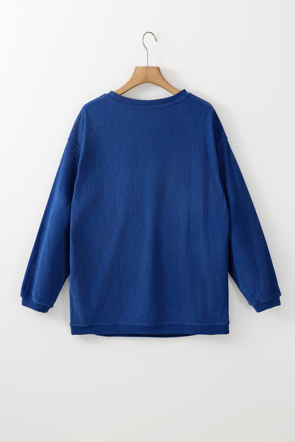 Drop Sleeve Crinkle Rib Oversized Sweatshirt