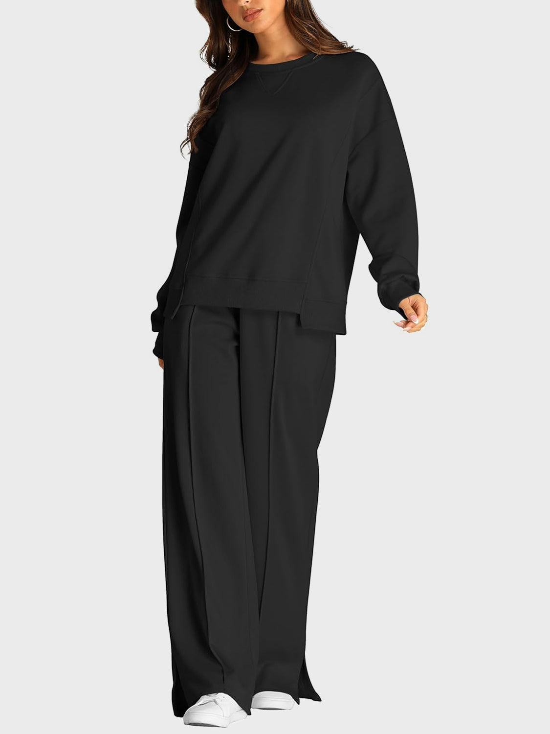 2 Piece Fleece Slit Pants Set