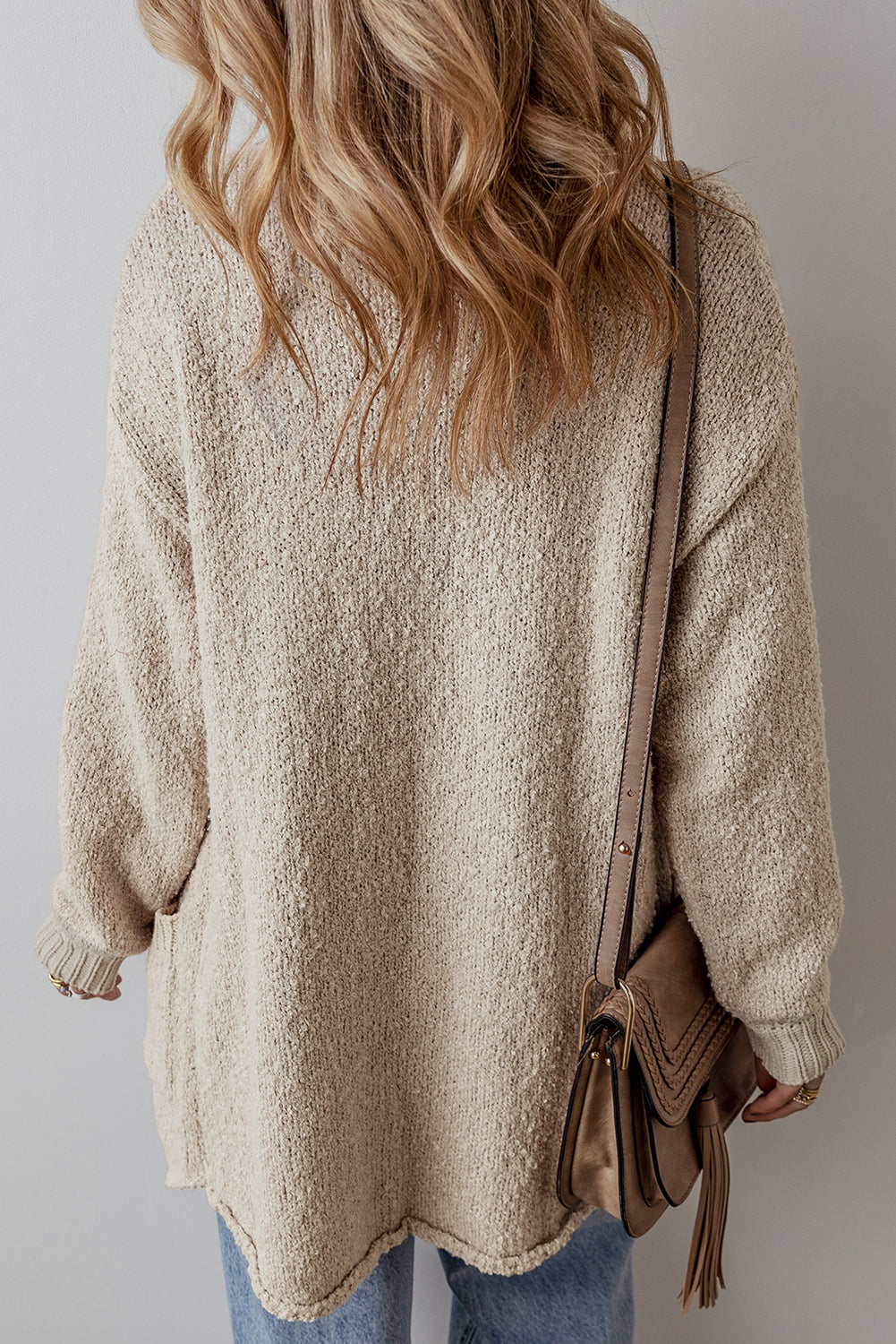 Open Front Cardigan With Pockets