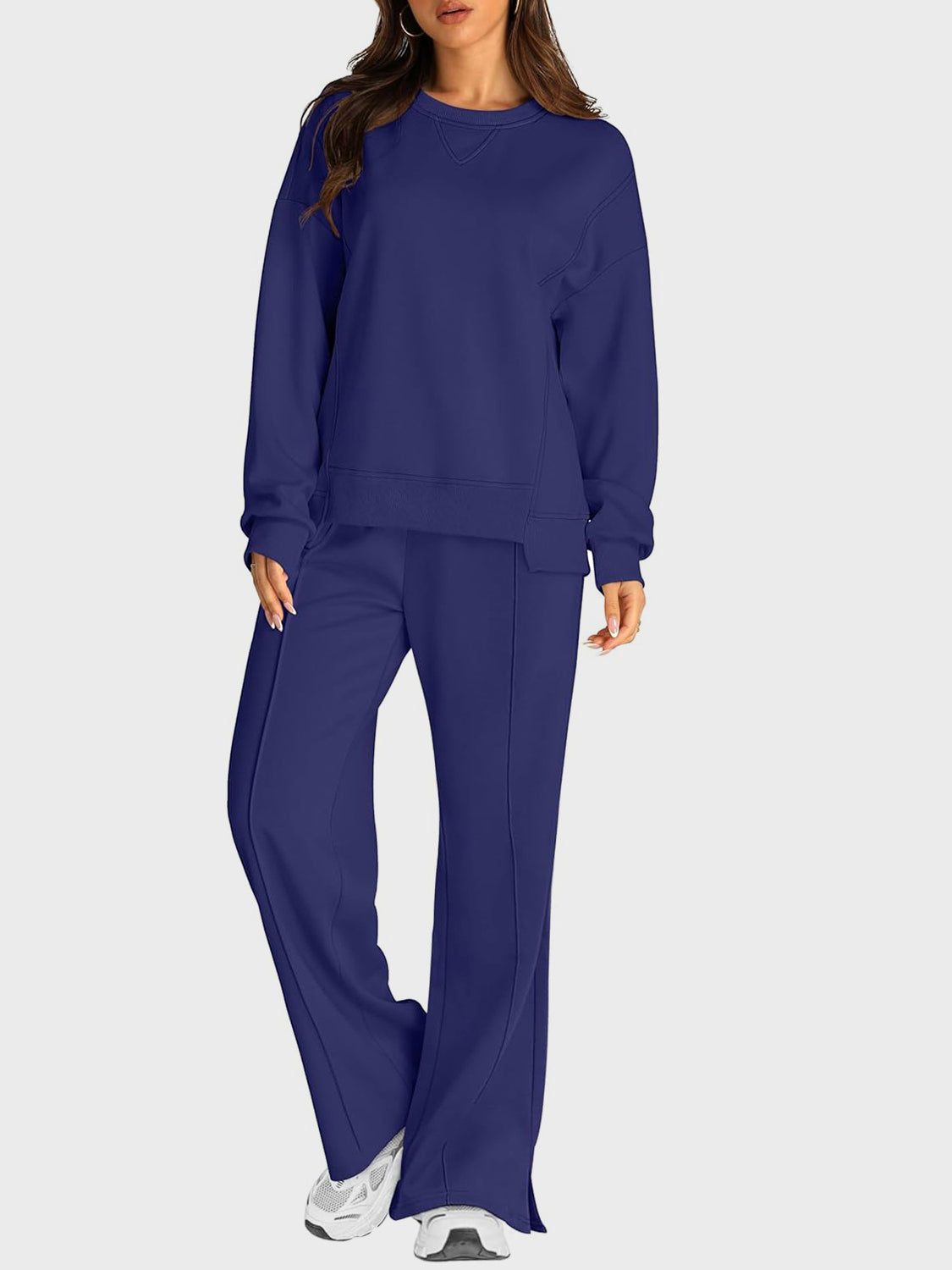 2 Piece Fleece Slit Pants Set