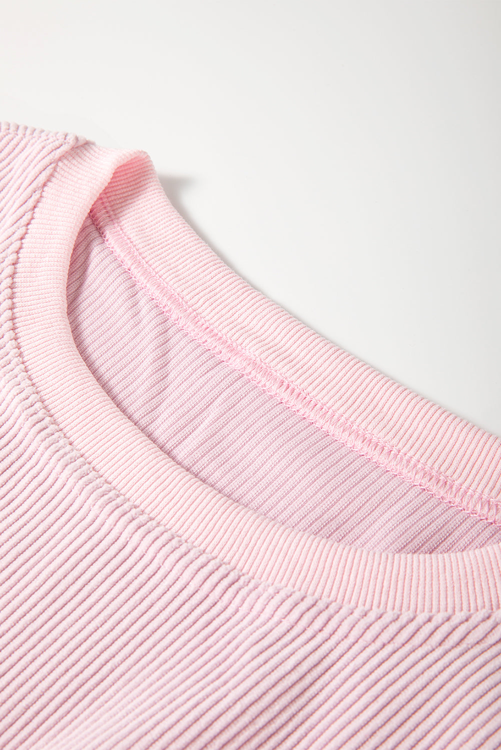 Drop Sleeve Crinkle Rib Oversized Sweatshirt