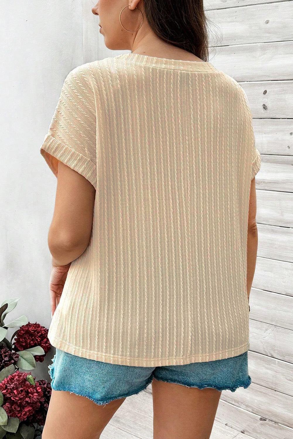 Lace Crochet Short Sleeve Top Plus Size