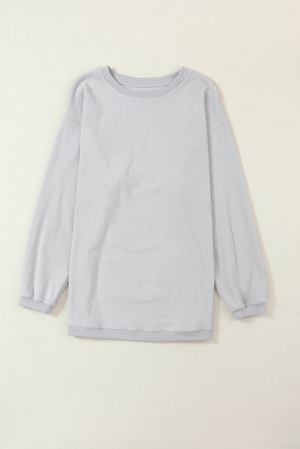 Drop Sleeve Crinkle Rib Oversized Sweatshirt