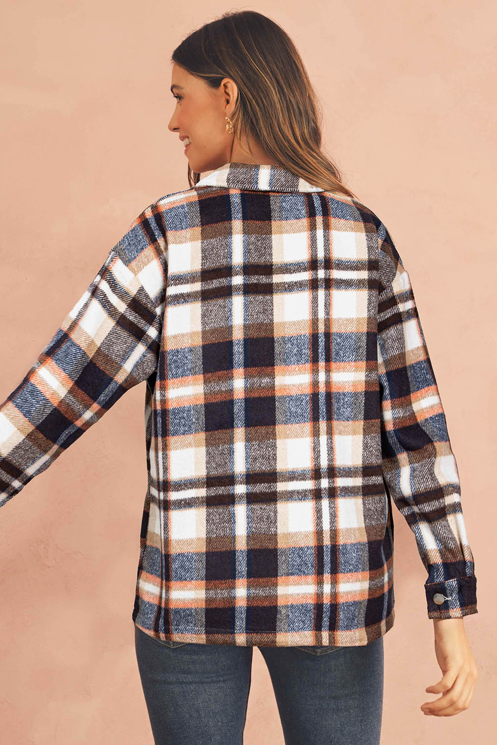 Plaid Casual Button Up Flannel Shacket