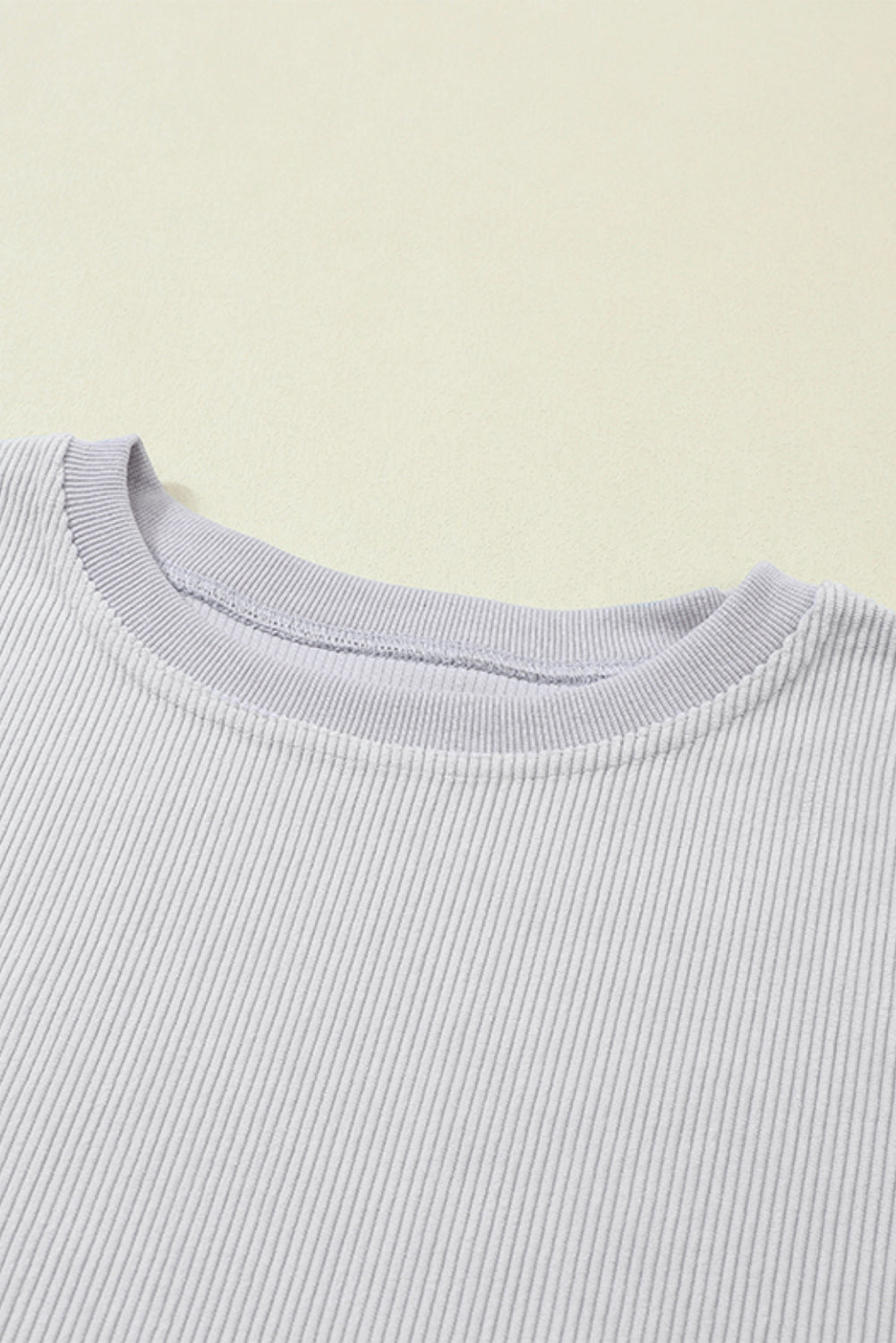 Drop Sleeve Crinkle Rib Oversized Sweatshirt