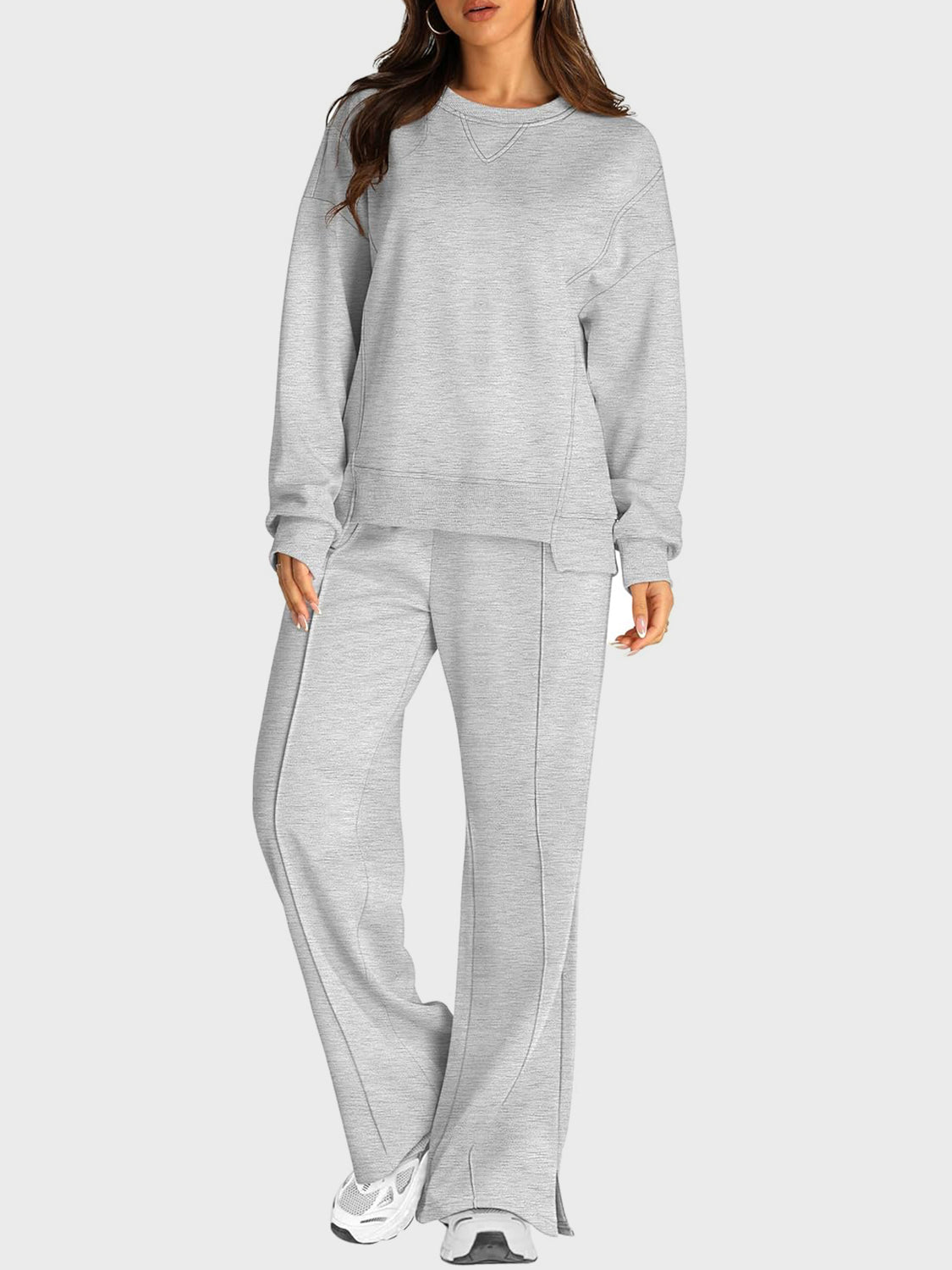 2 Piece Fleece Slit Pants Set