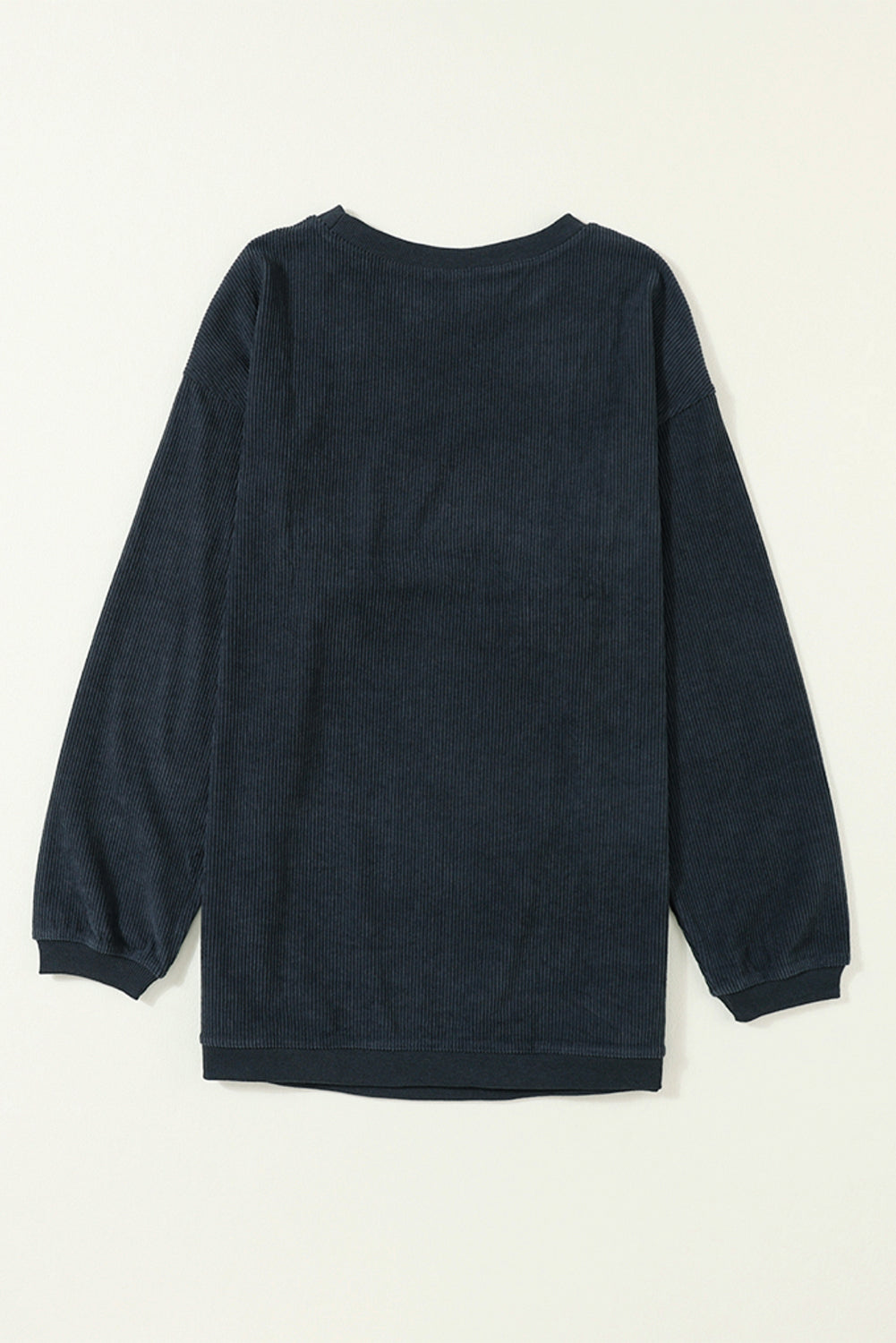 Drop Sleeve Crinkle Rib Oversized Sweatshirt