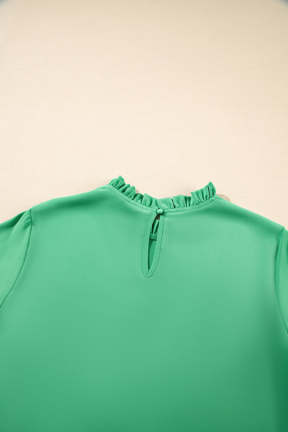 Green Frilly Ruffle Collar & Sleeve Blouse