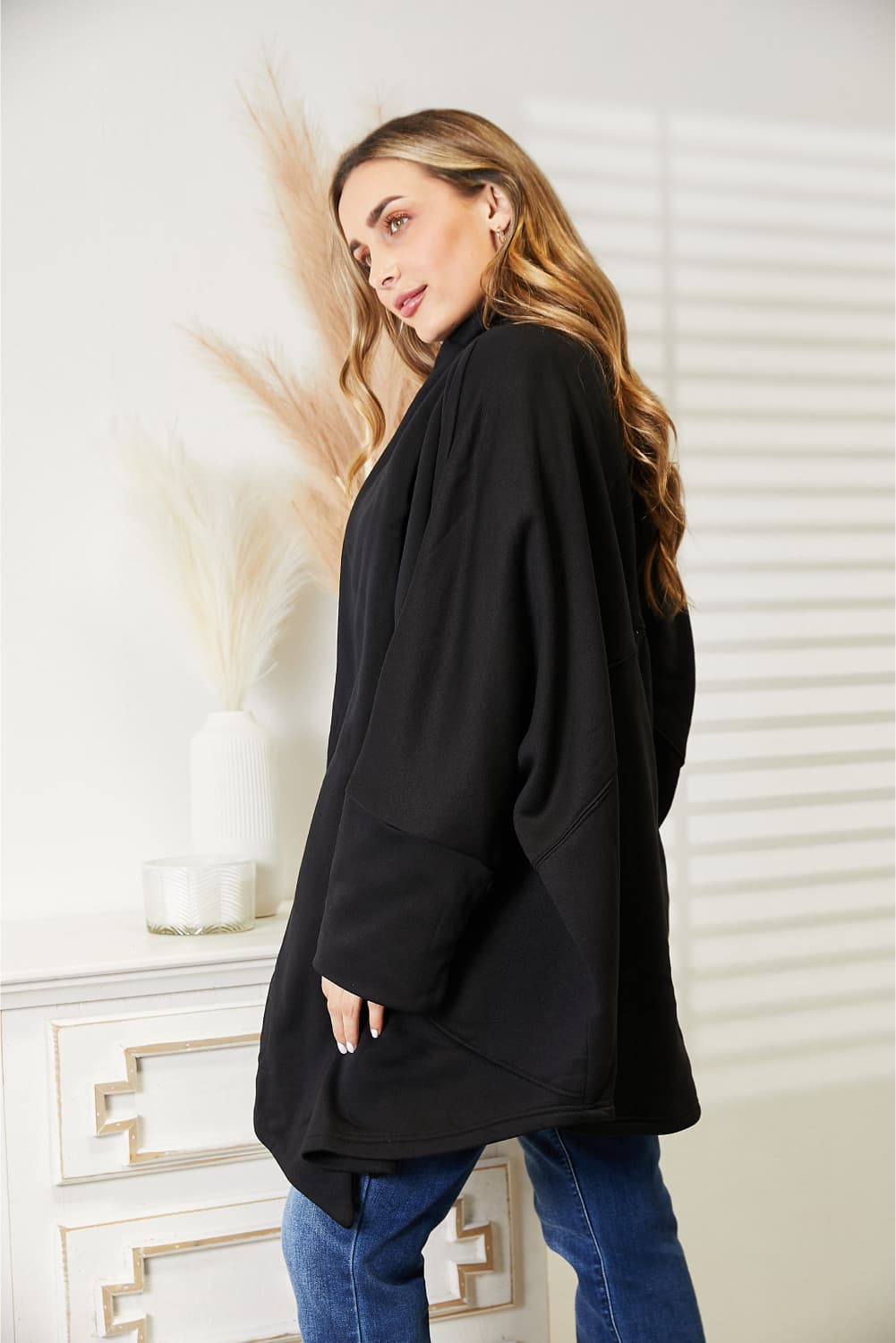 Open Front Cardigan with Scarf