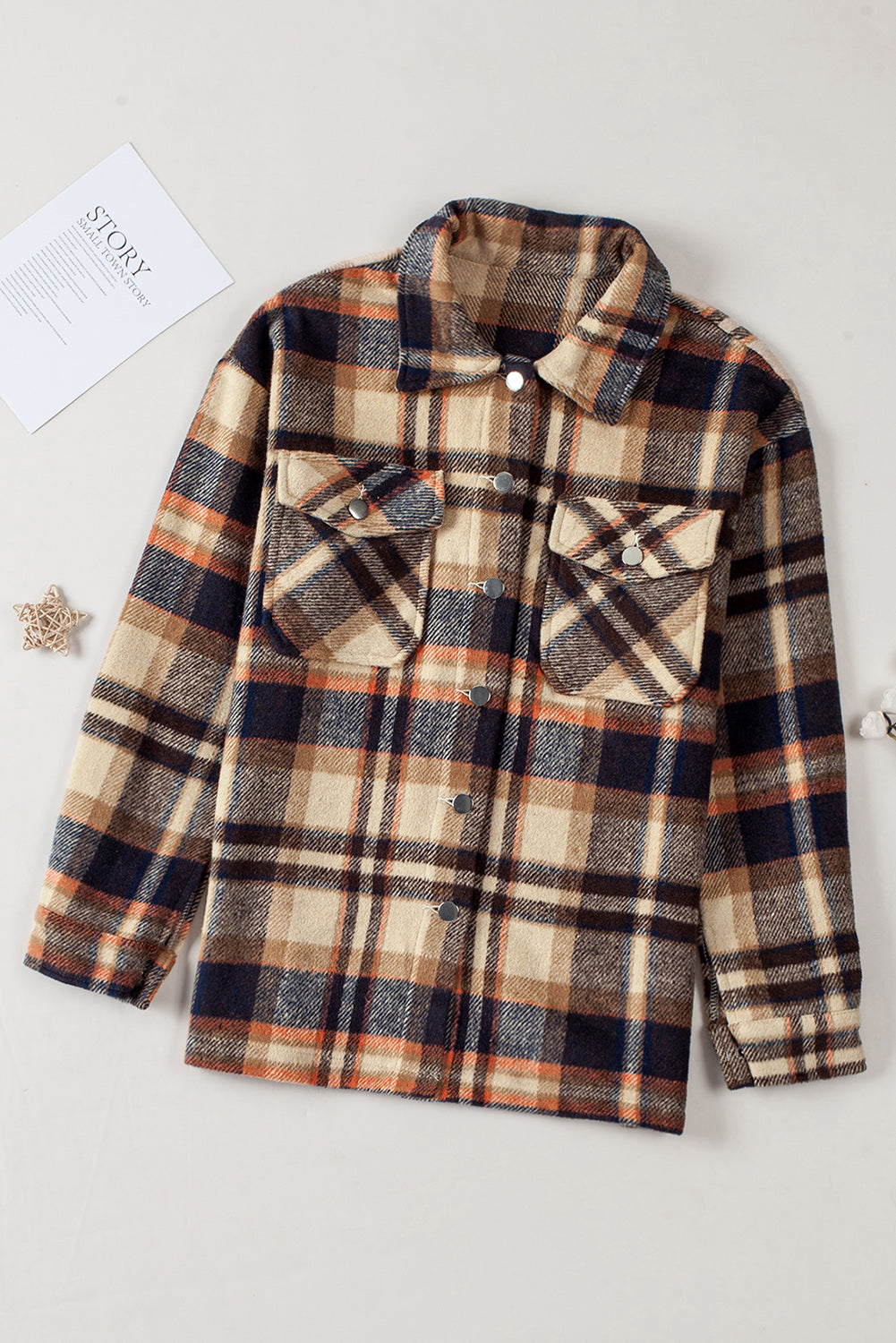Plaid Casual Button Up Flannel Shacket