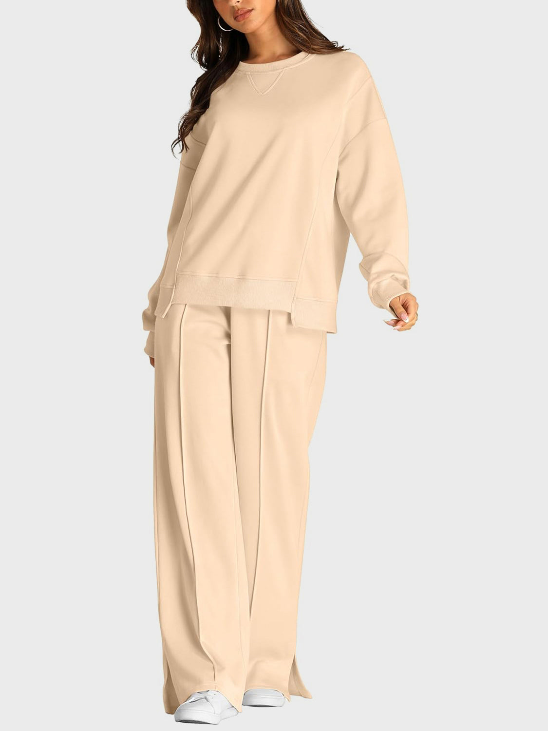 2 Piece Fleece Slit Pants Set