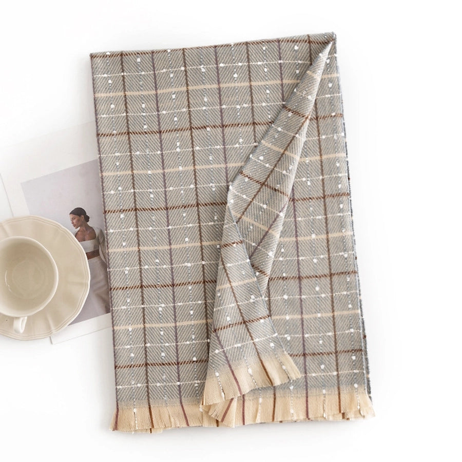 Elegant Lattice Dot Scarf