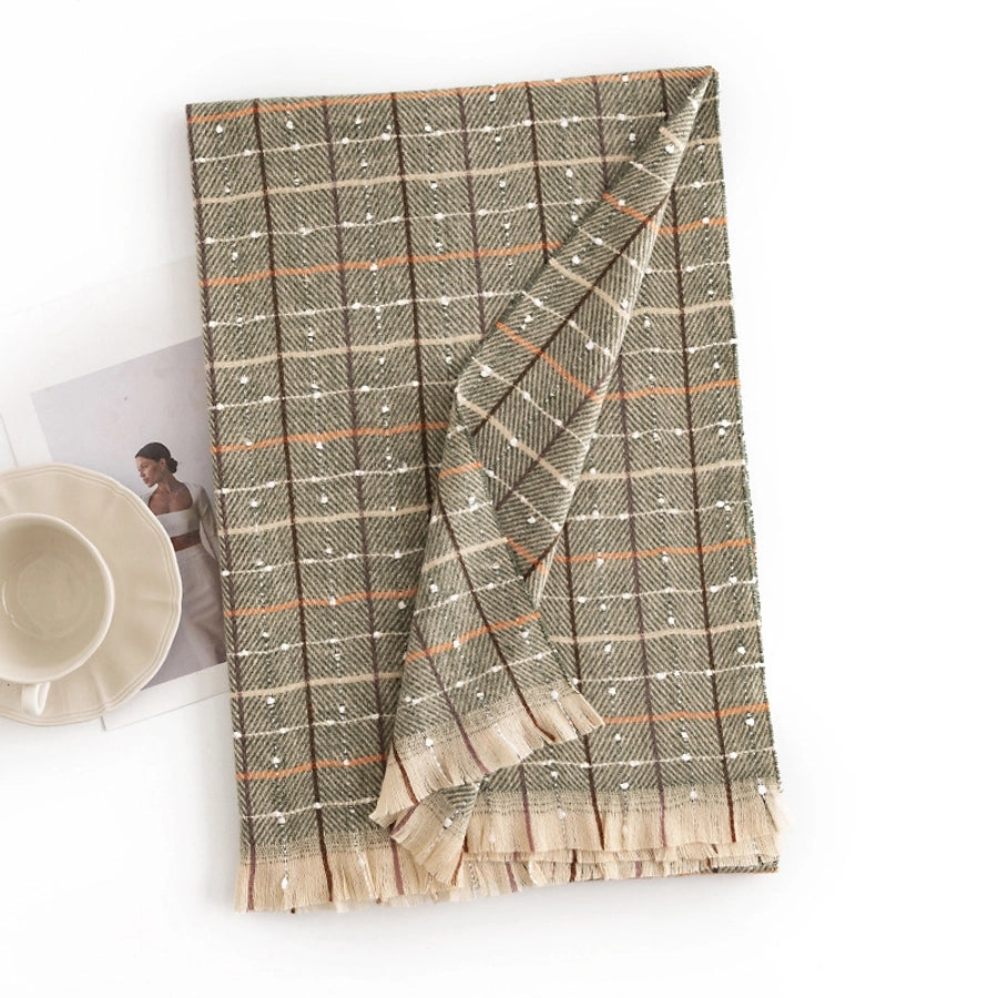 Elegant Lattice Dot Scarf